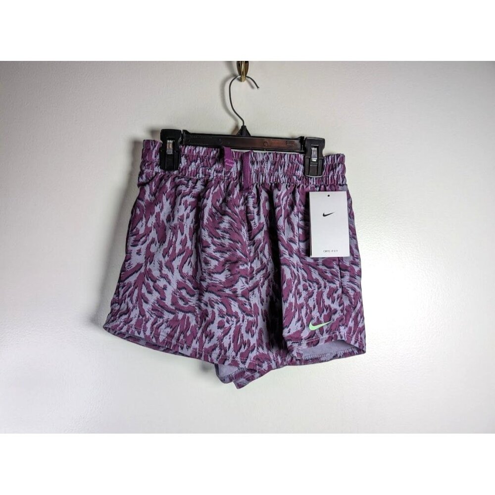 Nike One Shorts Girls Big Kids Size‎ Medium Hi Rise Dri-FIT Running Lined NEW